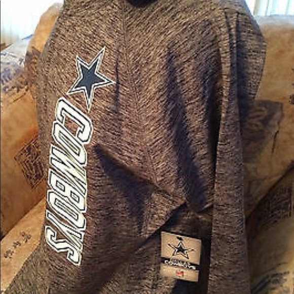 NFL Dallas Cowboys Xl zippered hoodie gray with thumb hole NEW - Picture 4 of 8